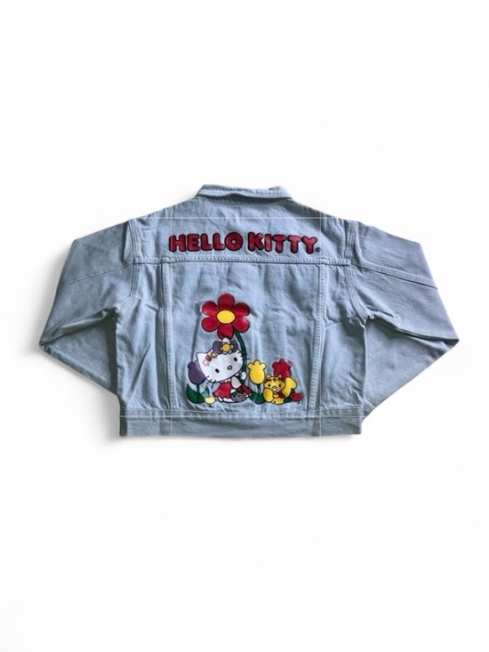 Sanrio Jackets & Blazers - Hello Kitty and Friends Letter & Cartoon Graphic Denim Jacket
